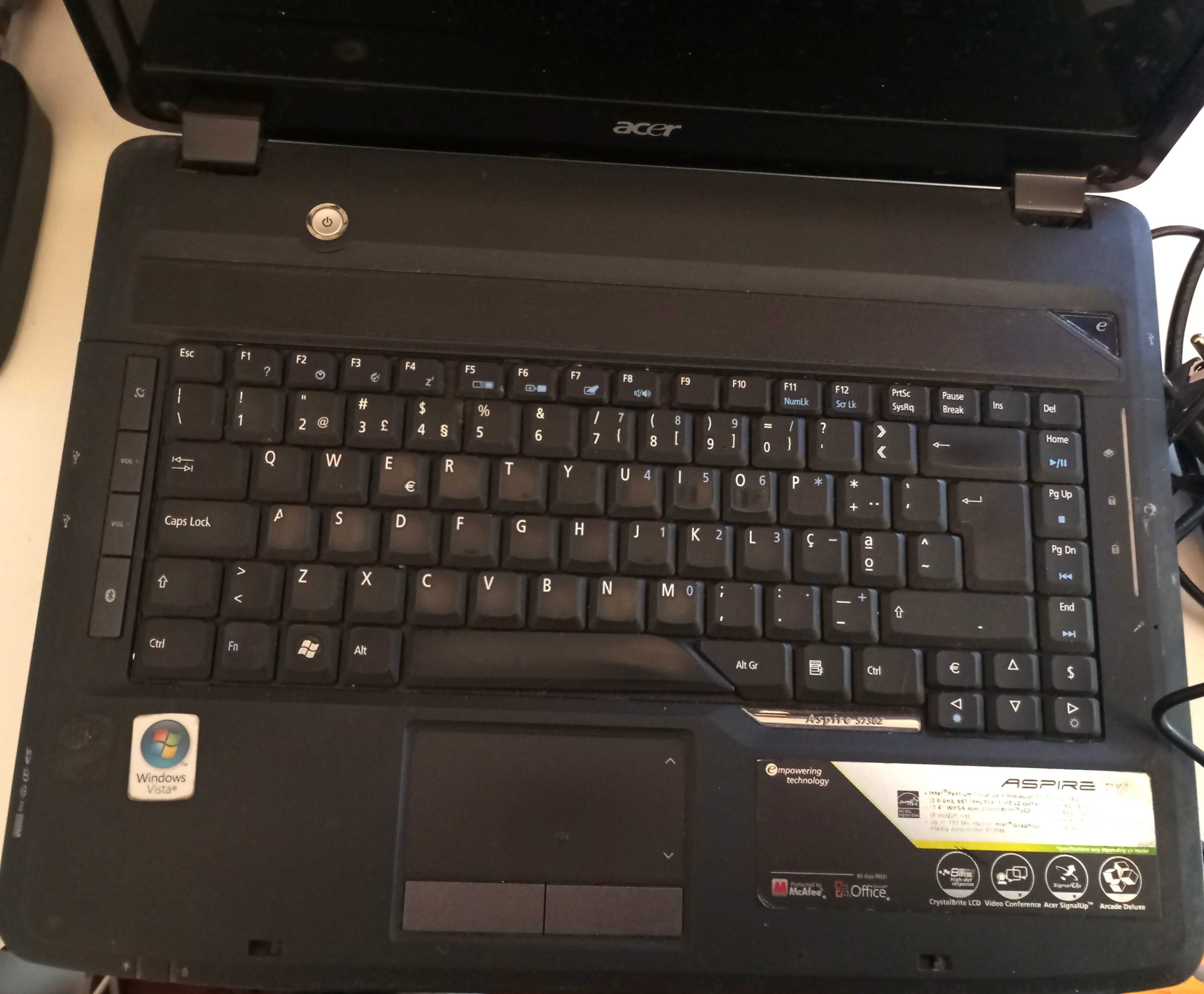 Vendo portátil "Acer Aspire 5730Z" usado