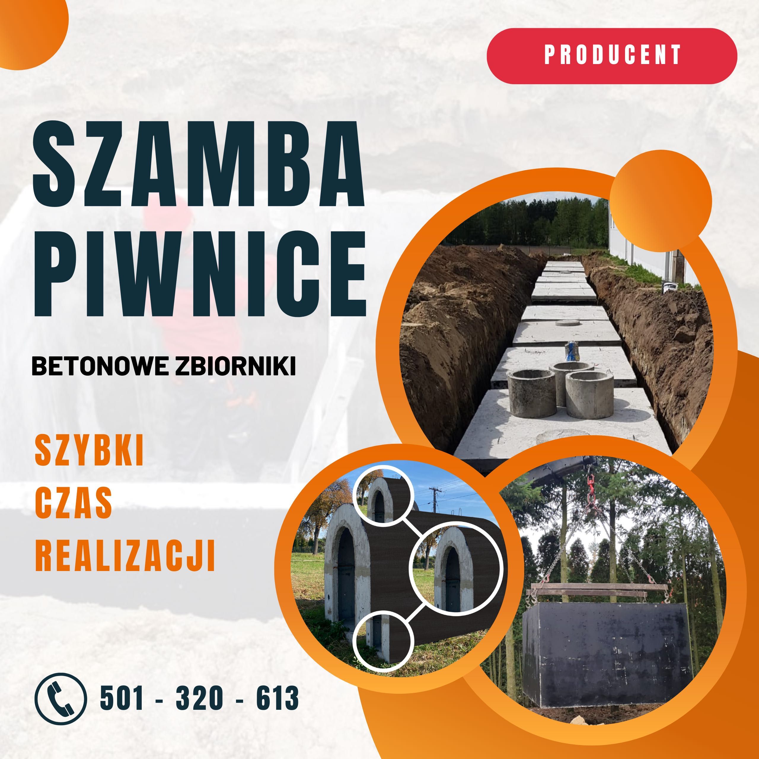 Szambo betonowe zbiornik betonowy na deszczówkę wodę Kanał Piwnica