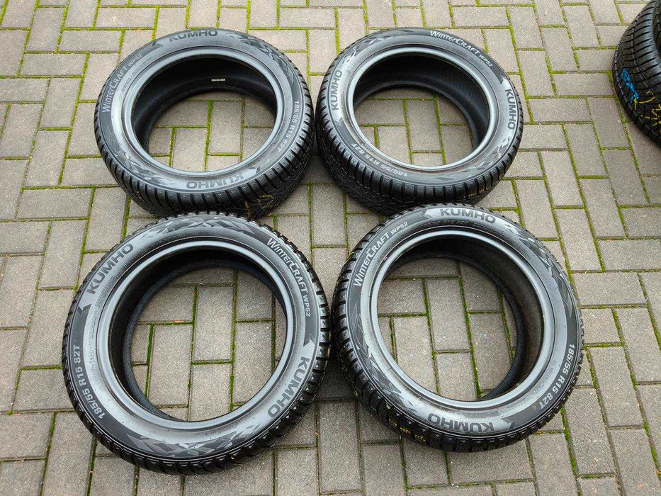 185/55 82T R15 KUMHO WinterCraft WP52 2022r 8mm Zimowe 4szt Opony