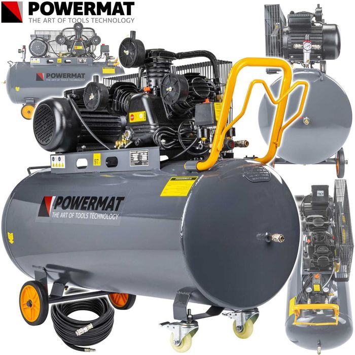 POWERMAT Kompresor Olejowy 200l 8 Bar Sprężarka 3kw/4km 230v PM1307