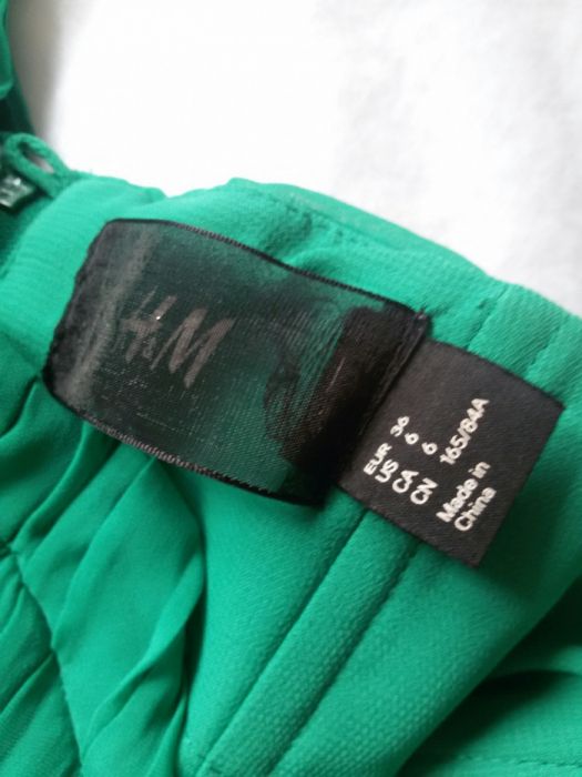 Sukienka zielona h&m xs 34 36 karnawał wesele