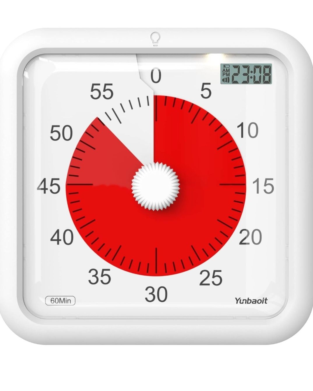 Yunbaoit Wizualny timer Pro 21 cm z zegarem i lampką