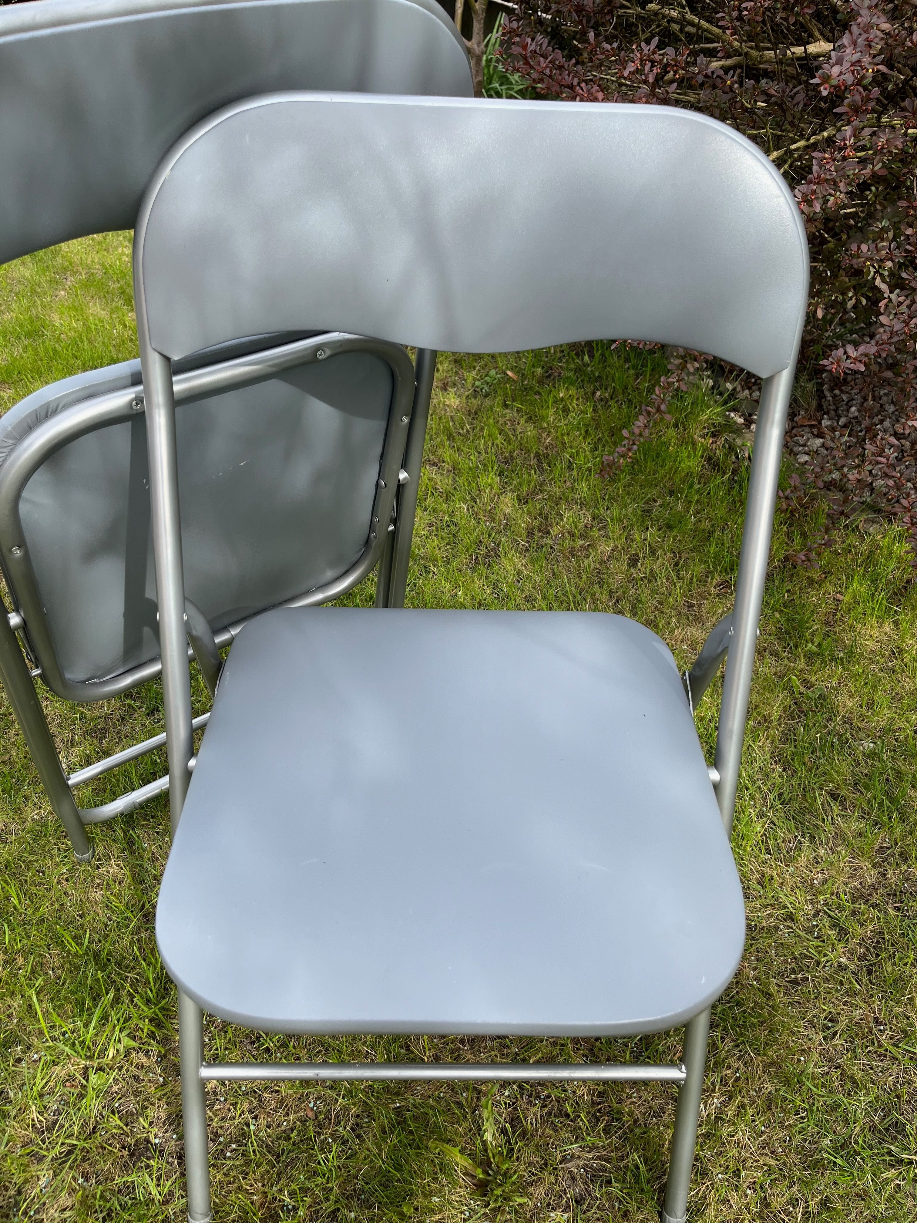 Krzesła cateringowe ogrodowe 6 sztuk szare składane