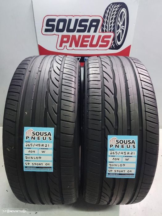 2 pneus semi novos 265-45r21 dunlop - oferta dos portes