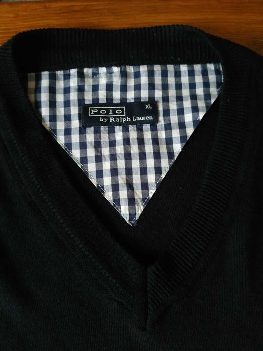 Чорний светр джемпер для підлітка polo ralph lauren бавовна 100% XL