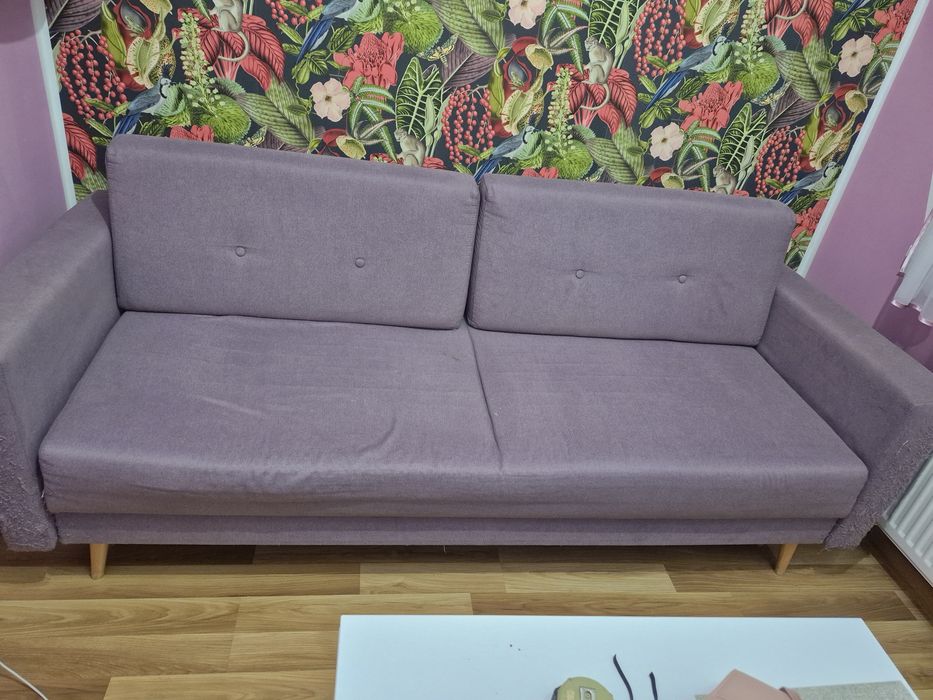 Sofa rozkladna pudrowy roz