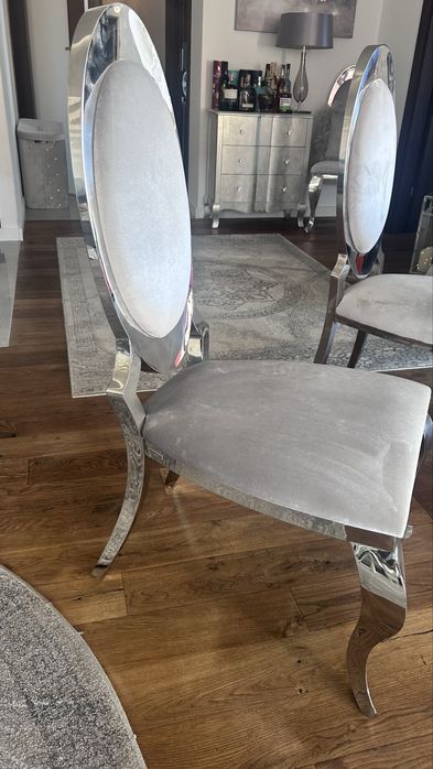 Krzesło glamour srebrne