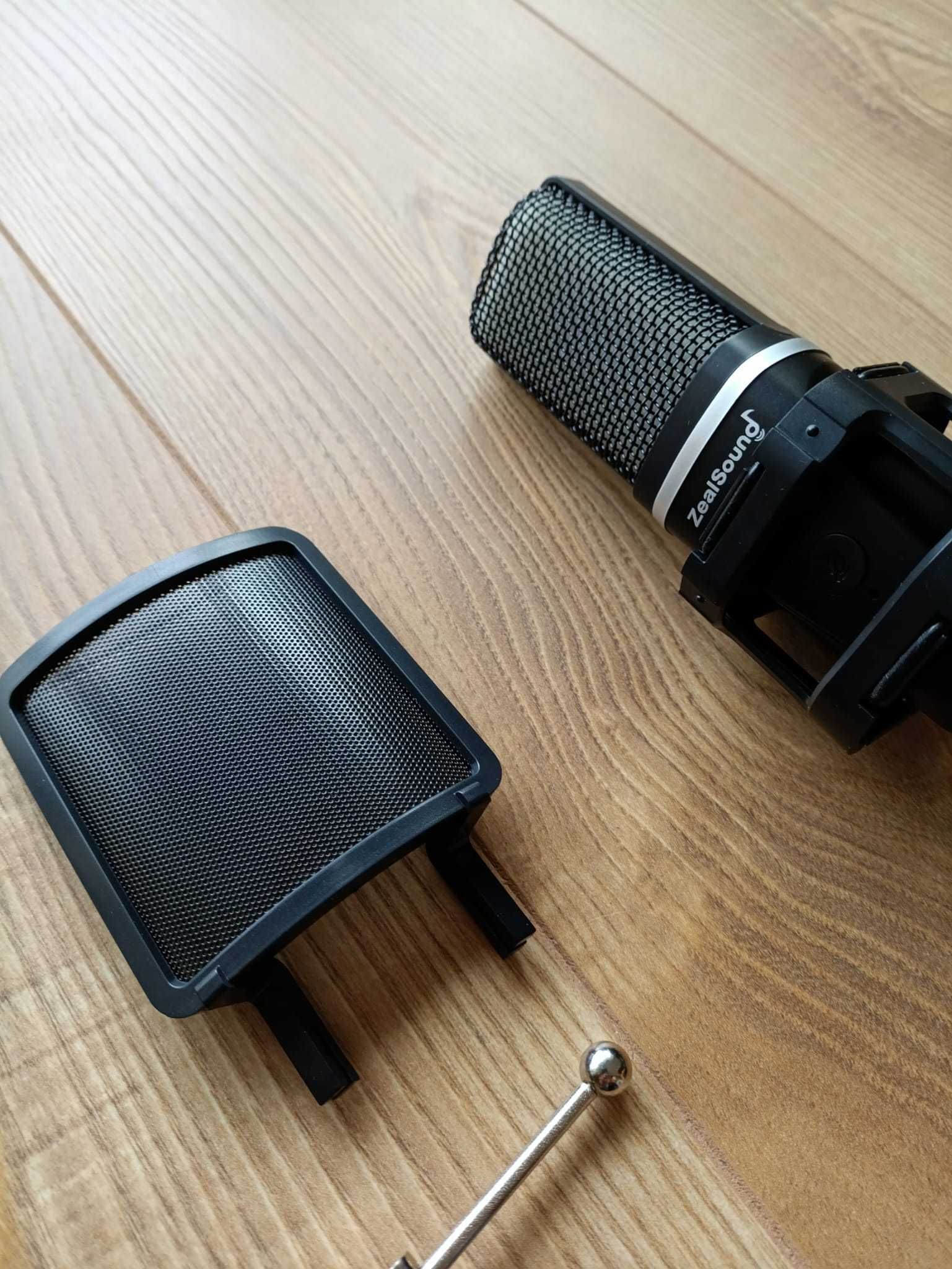 Mikrofon pojemnościowy zealsound RGB + stojak / statyw