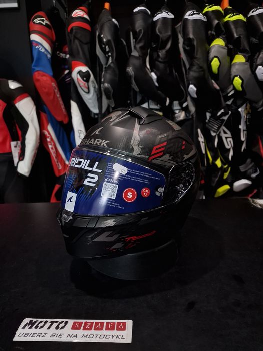 Kask SHARK RIDILL 2 MOLOKAI MAT Black/Grey/Red ('S od ręki) 'M 'L 'XXL