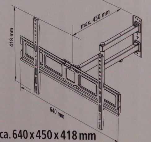 Uchwyt Ścienny do TV 37-75 cali do 40kg. obrotowy