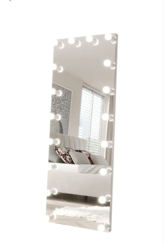 Lustro stojące wizażowe z żarówkami 180x80