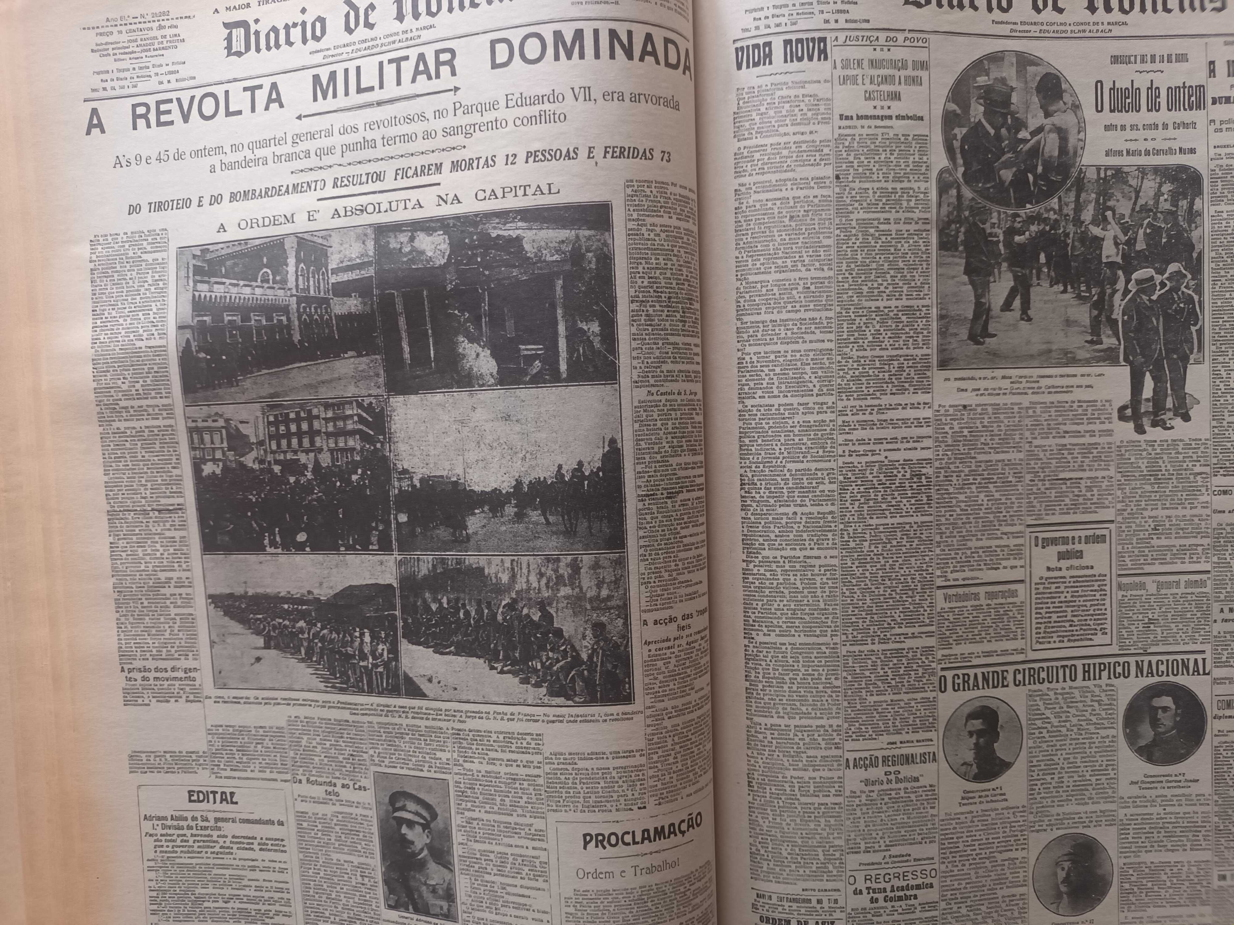 Livro de DN com as primeiras paginas desde 1864 até 1984