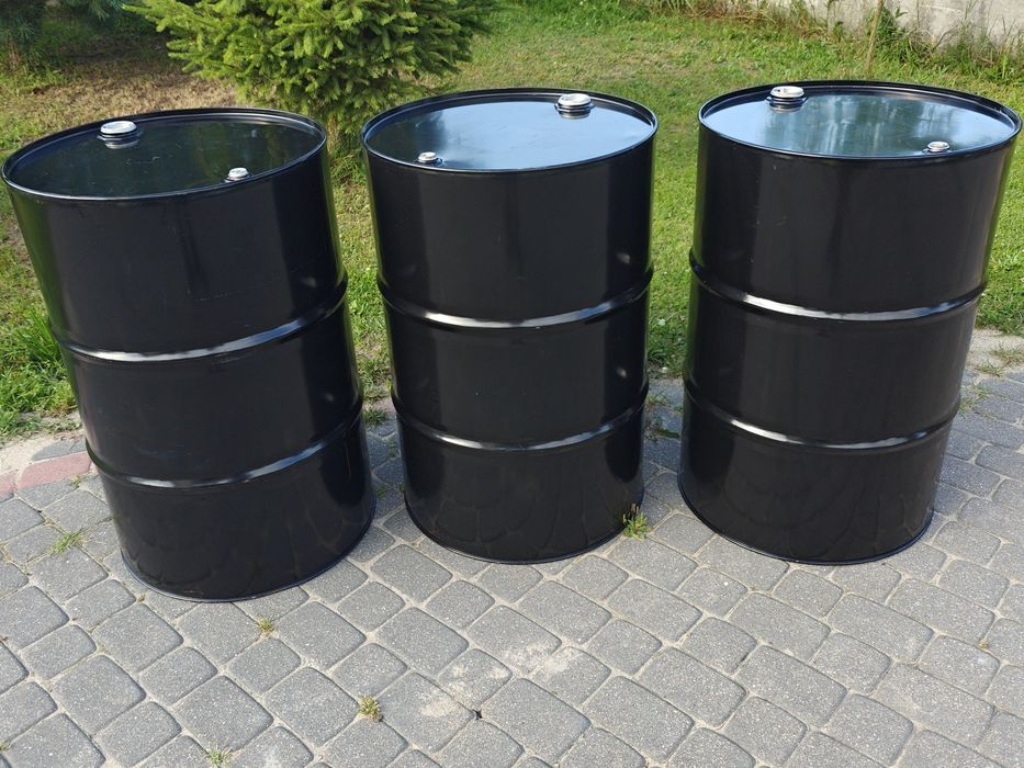 Beczka metalowa 200l czarna