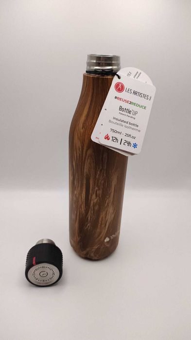 Garrafa térmica inox 750 inox wood Les artistes