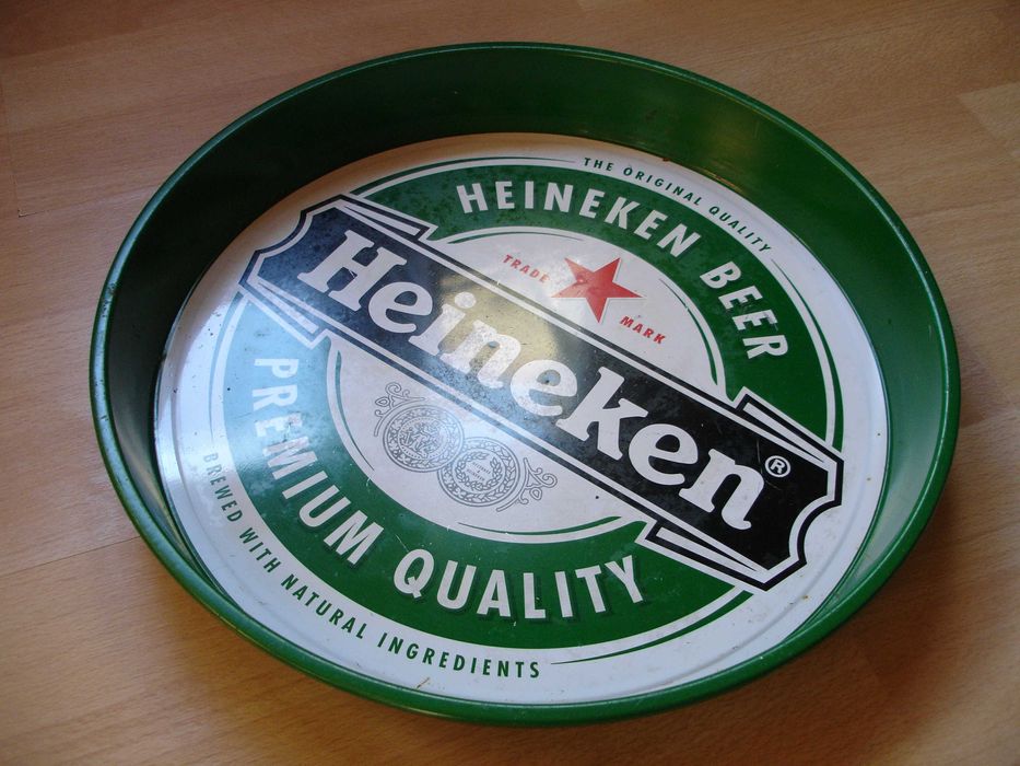 TACA metalowa- reklama piwa HEINEKEN