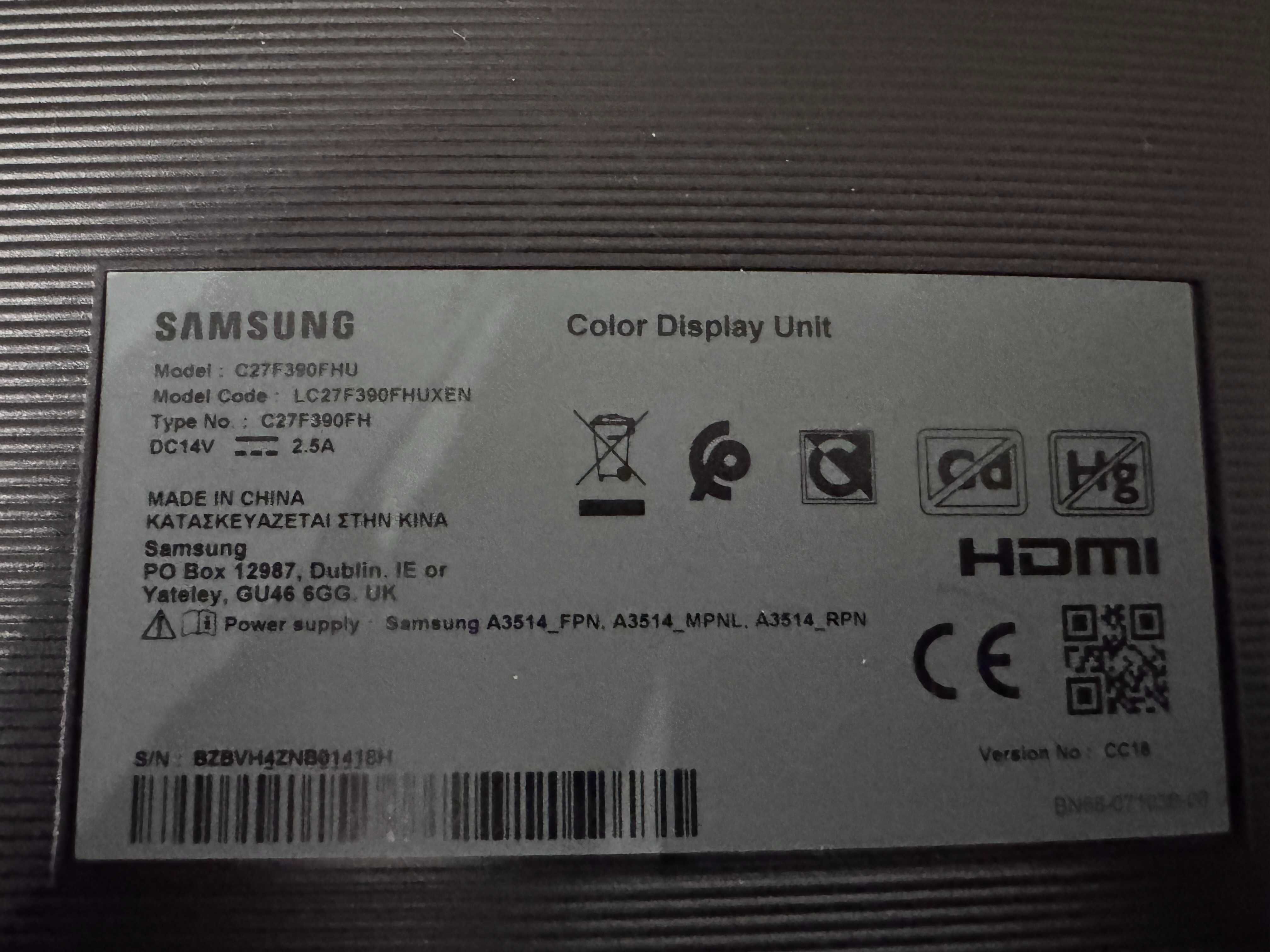 Monitor SAMSUNG C27F390FHU 27" zakrzywiony ekran
