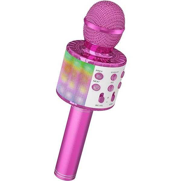 Wowstar Mikrofon Bluetooth do karaoke, bezprzewodowy LED zabawka