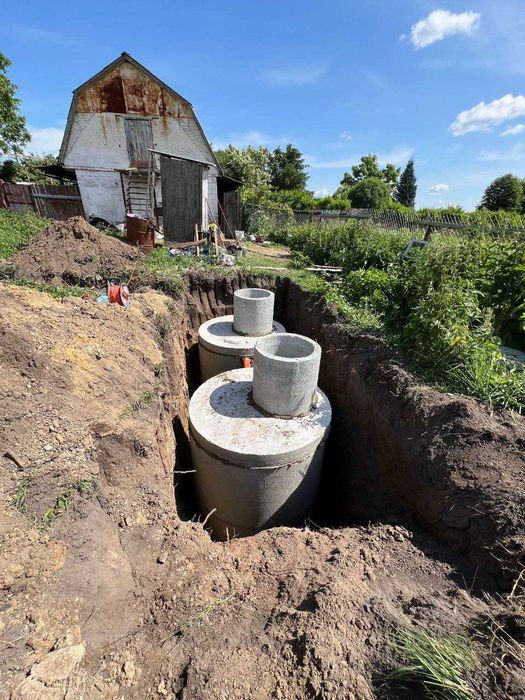 Дренаж НЕДОРОГО! Дренажные работы, траншеи, септик. Бетонные кольца