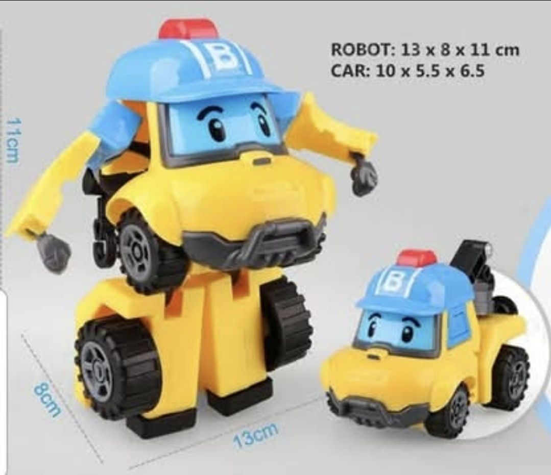 6 pcs Robocar Poli Grandes (Portes Incluidos)