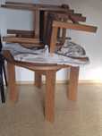Mesa de sala de estar de abrir para maior dimensão com cadeiras
