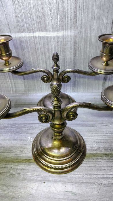 Para srebrnych świeczników - próba 835 - Antyk