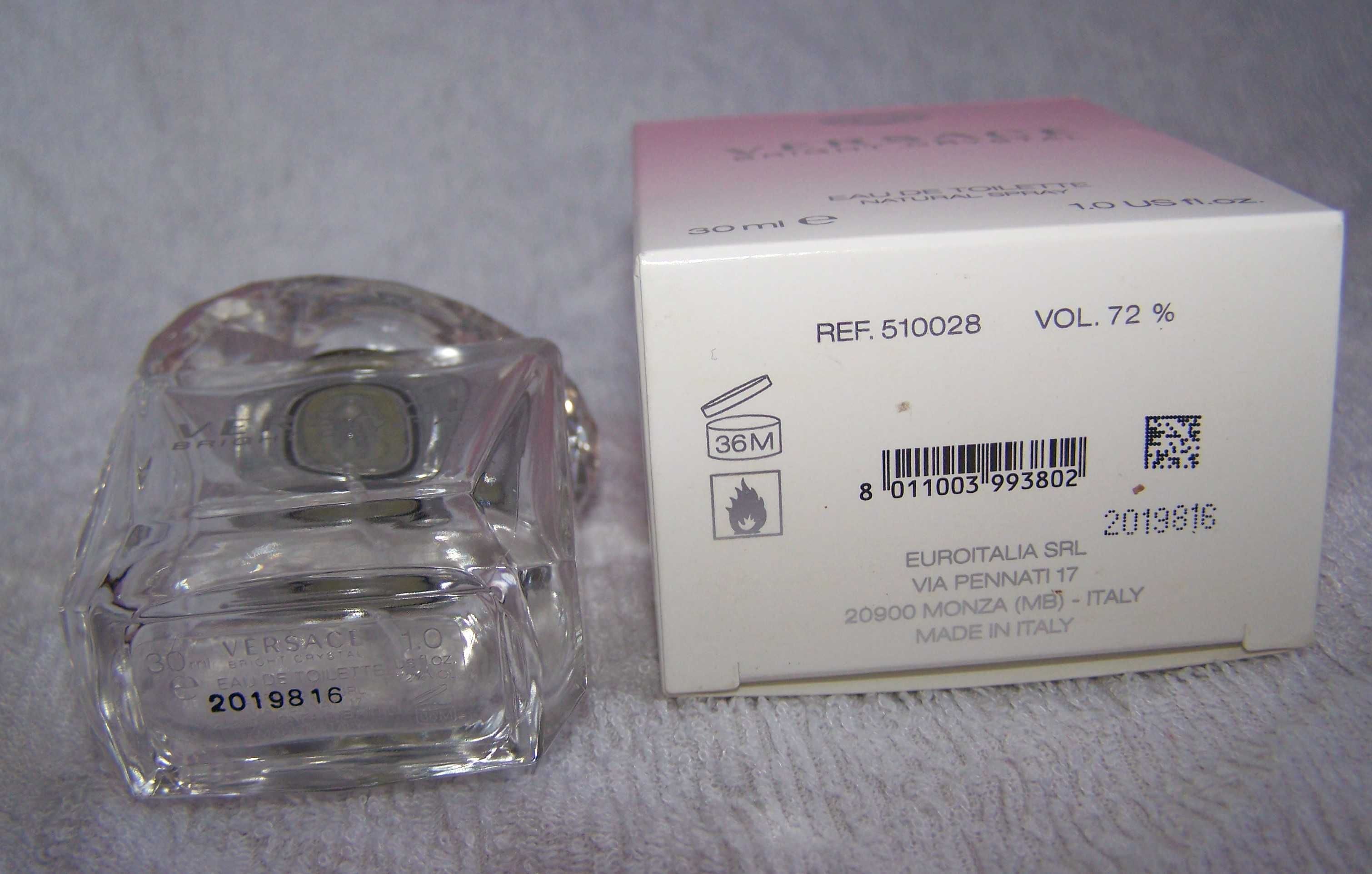 Флакон из под парфюма  VERSACE BRIGHT CRYSTAL 30 мл с коробкой