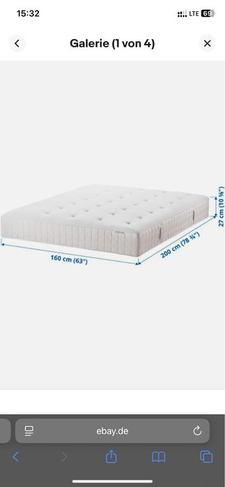 Materac Hyllestad Ikea 160x200 używany