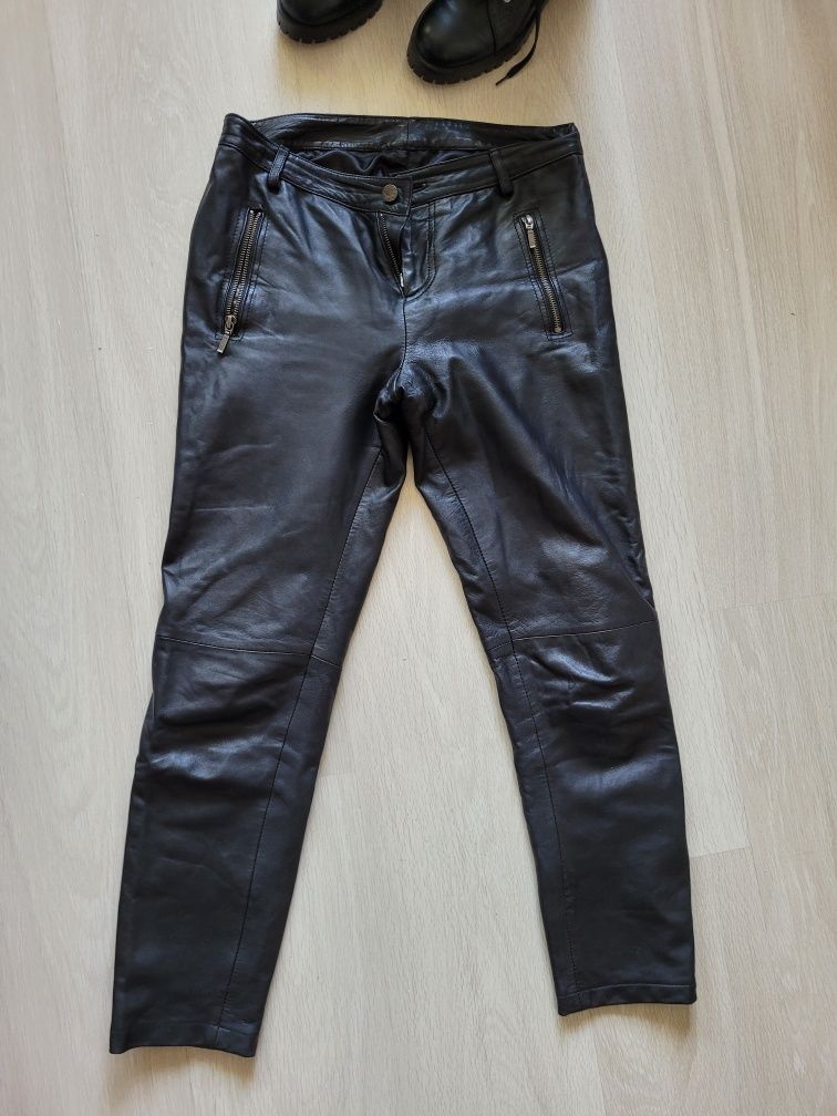 Zara Nowe Skórzane Botki 37 + Skórzane spodnie