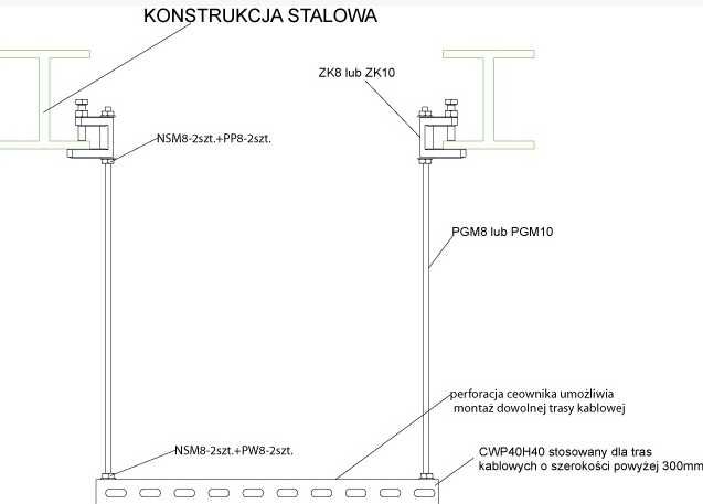 BAKS Zacisk ZK8/19 zacisk nośny dokręcany TKN M8 10 szt.