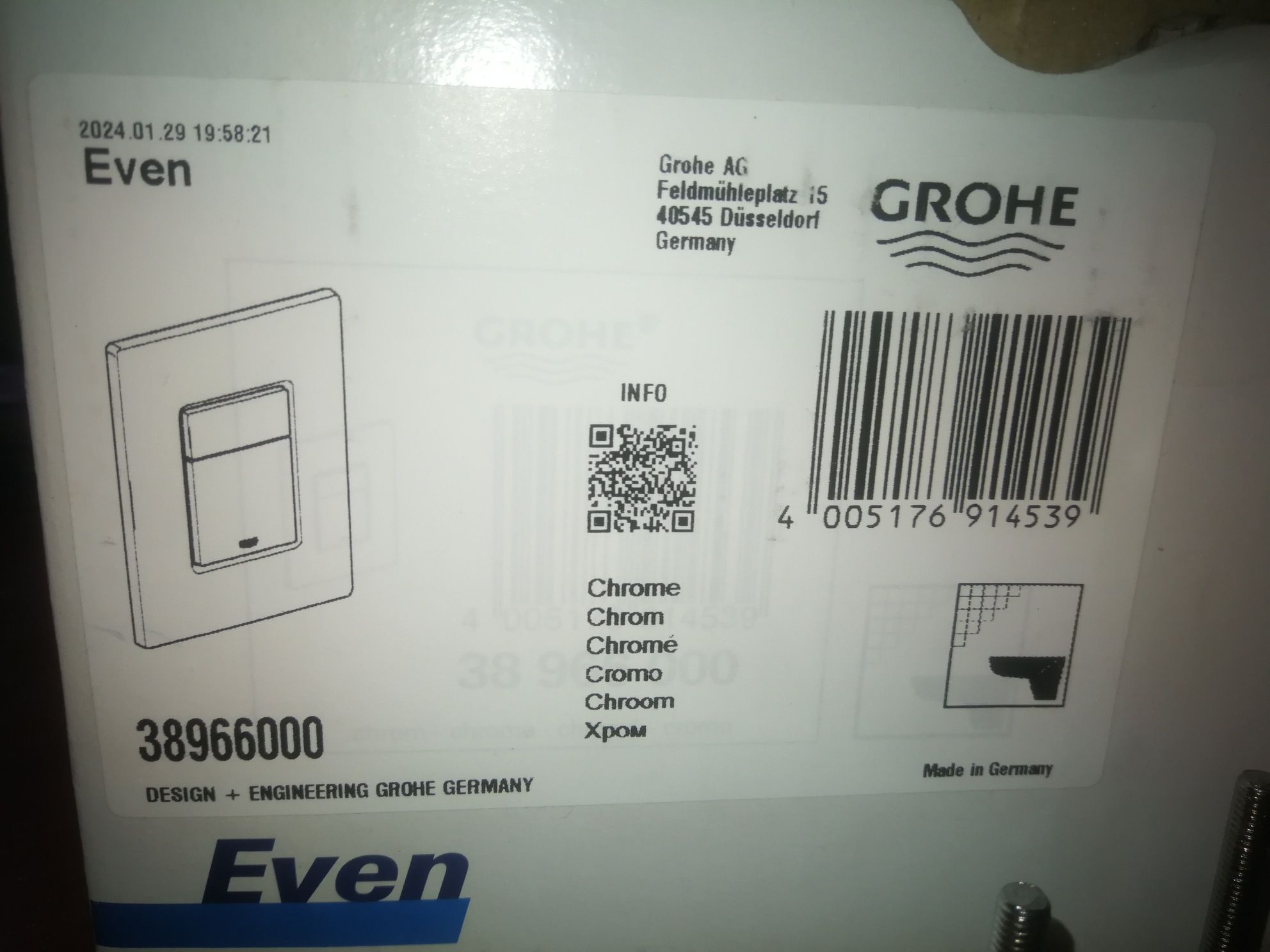 EVEN Grohe przycisk uruchamiający spłukający 66514