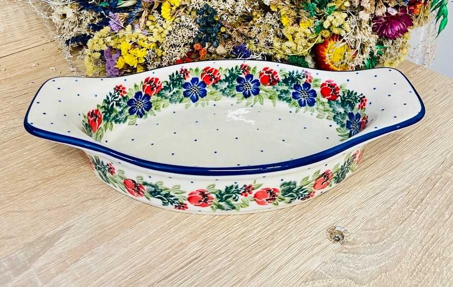 Ceramika Bolesławiec. Zapiekanka – półmisek wianek (2820)