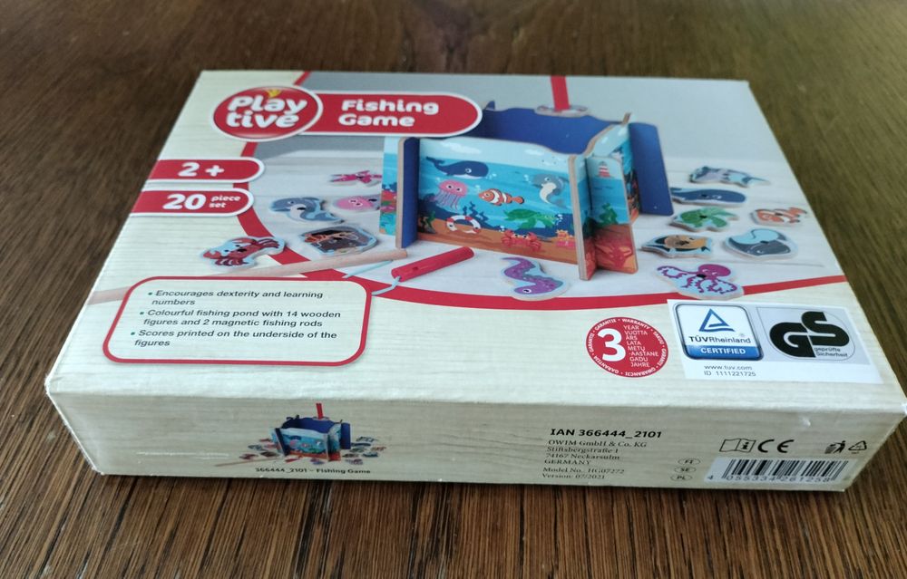 Gra drewniana, zręcznościowa Łowienie ryb /rybek Playtive 20 elementów