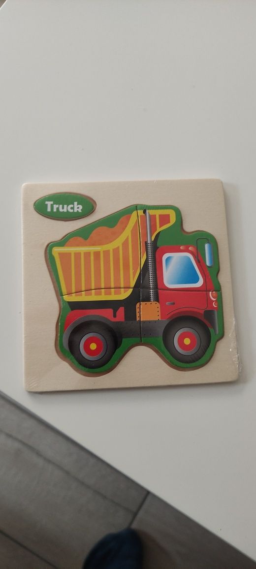 Puzzle Drewniane/ Klocki Ciężarówka Montessori - Nowe w folii!
