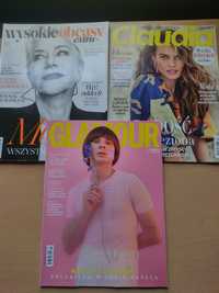 3 czasopisma Wysoki obsasy+Glamour+Claudia