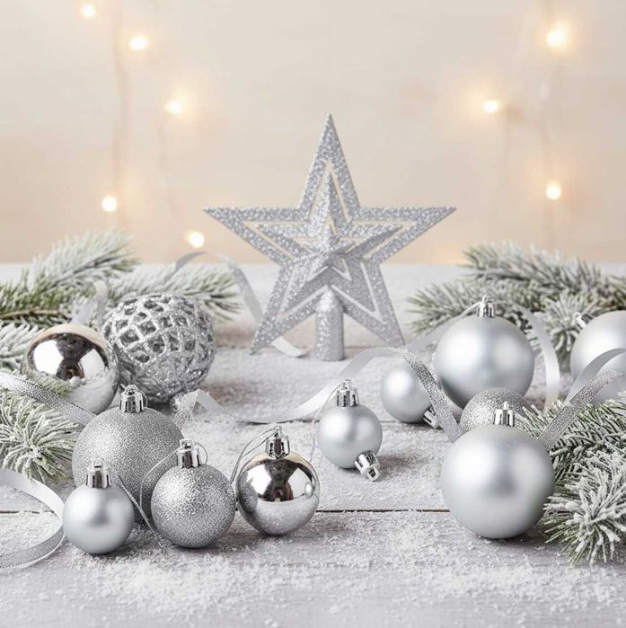 Bombki Choinkowe Zestaw XXL 101 szt Złote Wzory + Gwiazda 4 KOLORY