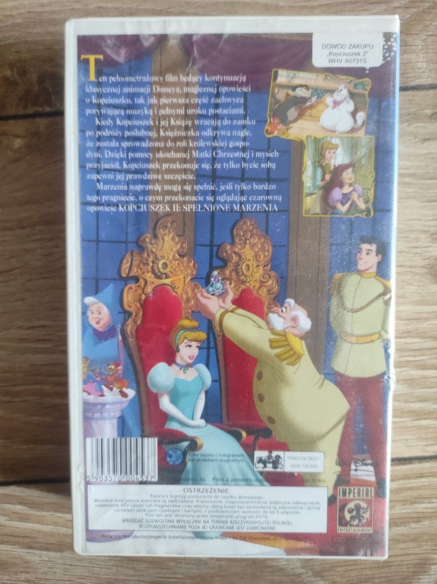 Kaseta VHS bajka Wały Disney Kopciuszek 2