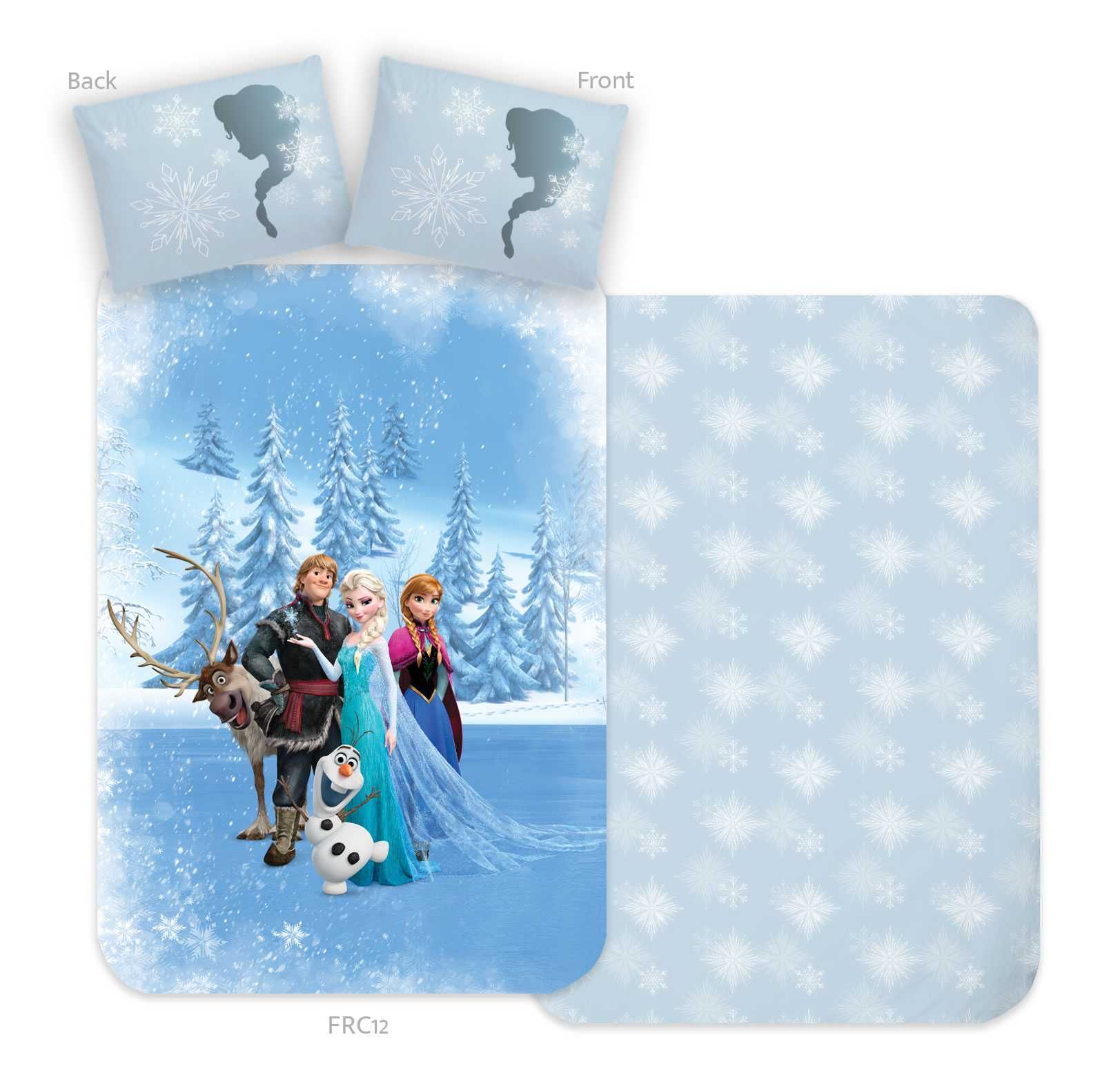 Pościel bawełniana licencyjna 140x200 Frozen Kraina Lodu Anna i Elsa