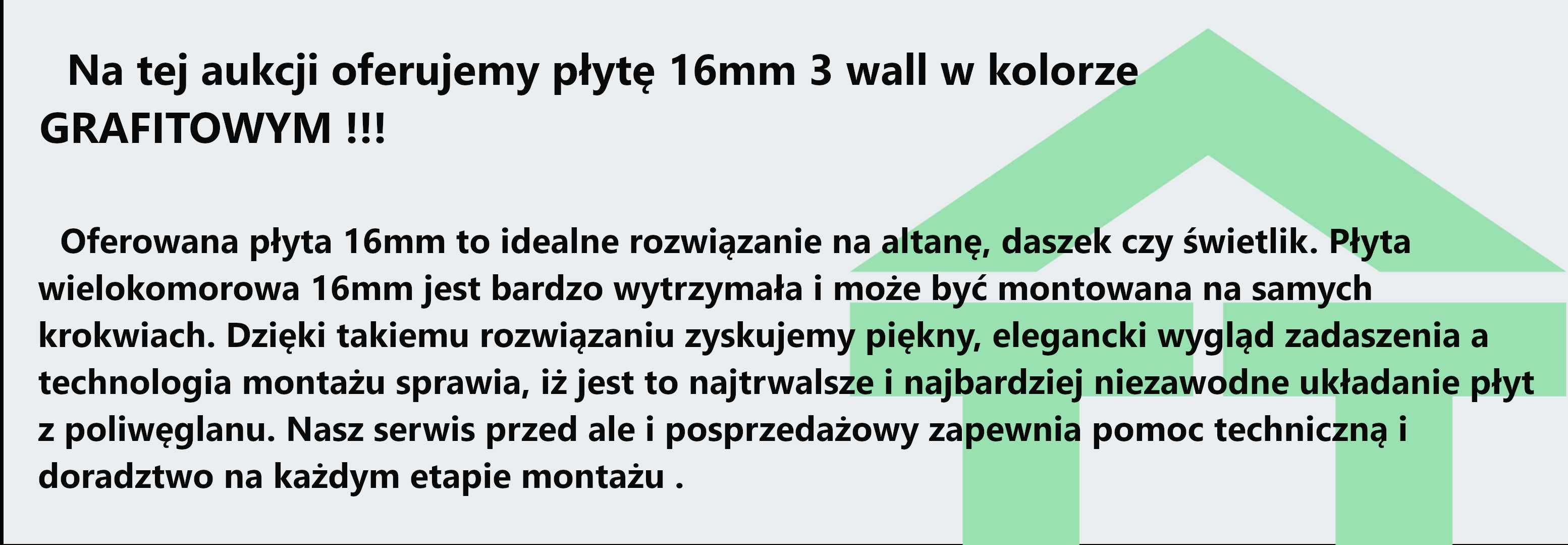 Poliwęglan komorowy 16mm GRAFIT - DOCINANY NA WYMIAR