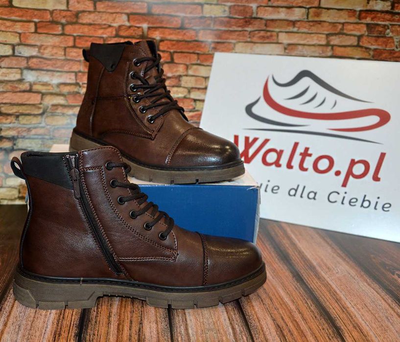 HIT- Sztyblety męskie zimowe. Trapery - botki w rozmiarze: 41