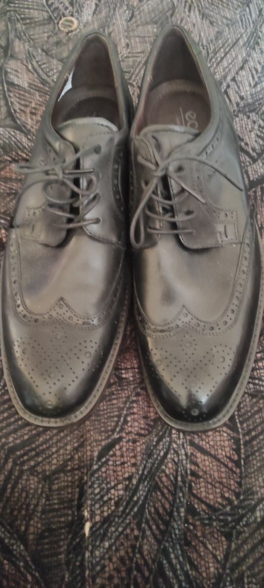 Buty pantofle męskie skórzane Ecco r.43 czarne