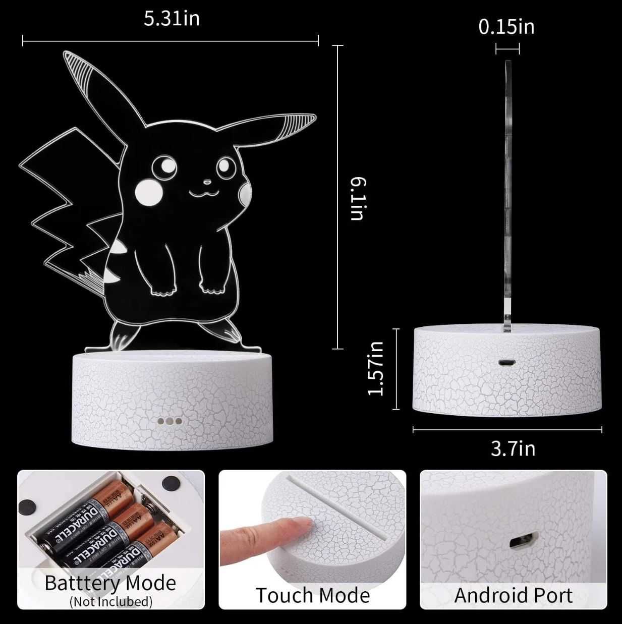 Lampka Nocna 3D Pokemon Pikachu wer. 1