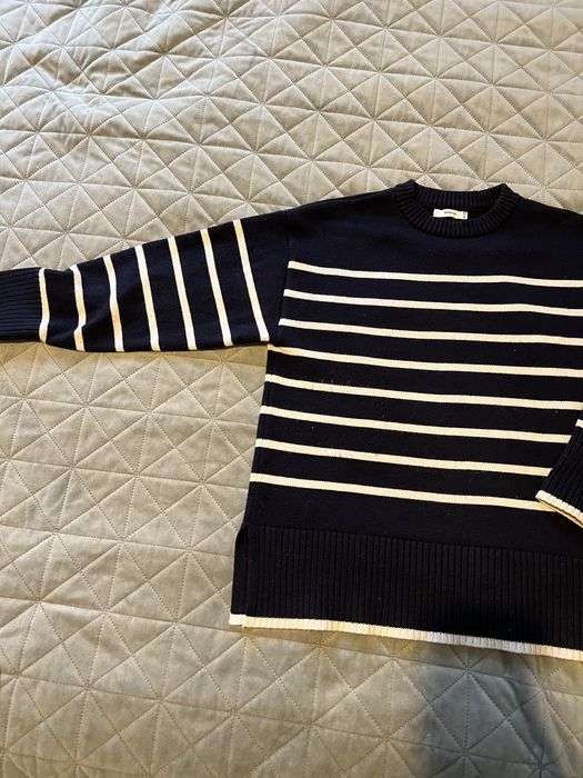 Светер Reserved, темно синій у білу смужку, розмір S