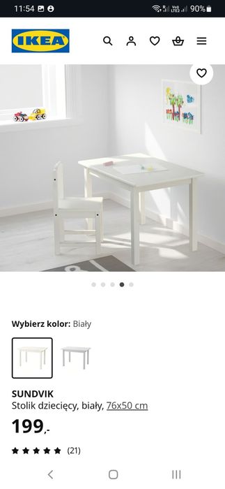 Stolik i krzesło Ikea Sundvik