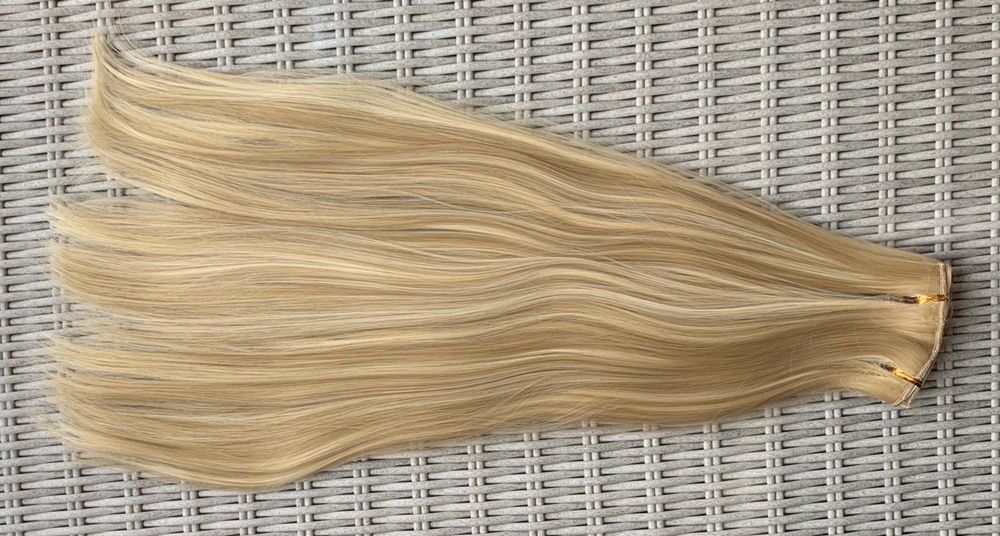 Włosy doczepiane, odcienie blondu, pasemka, 16, clip in ( 103 )