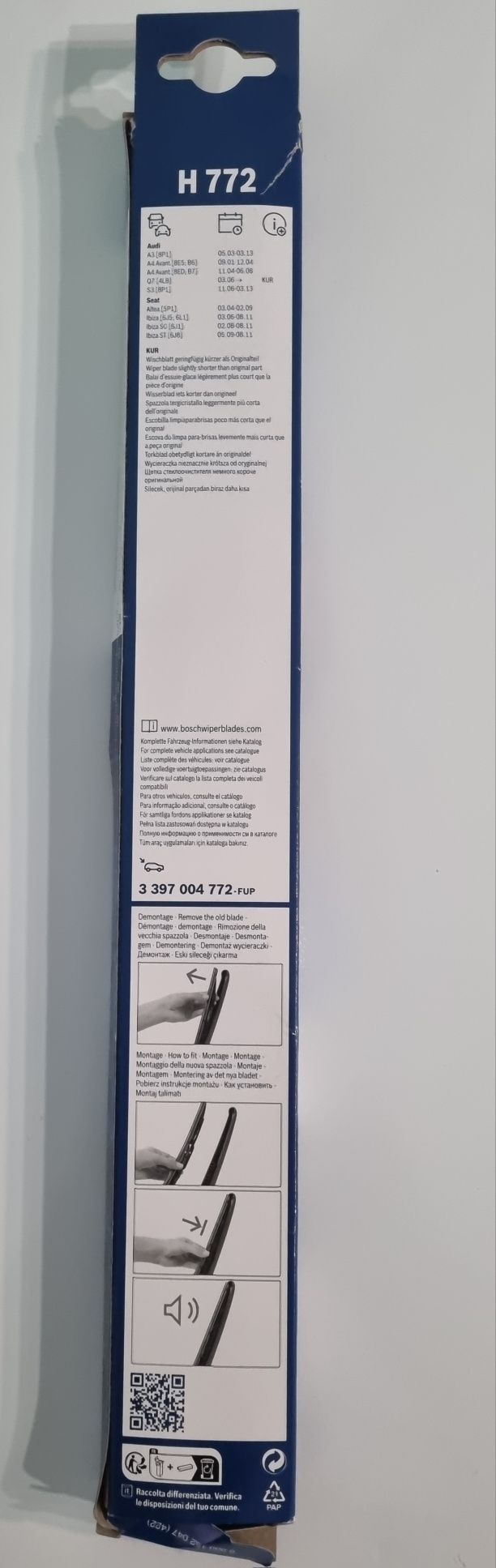 Bosh Escova limpa vidros traseira Seat/ Audi