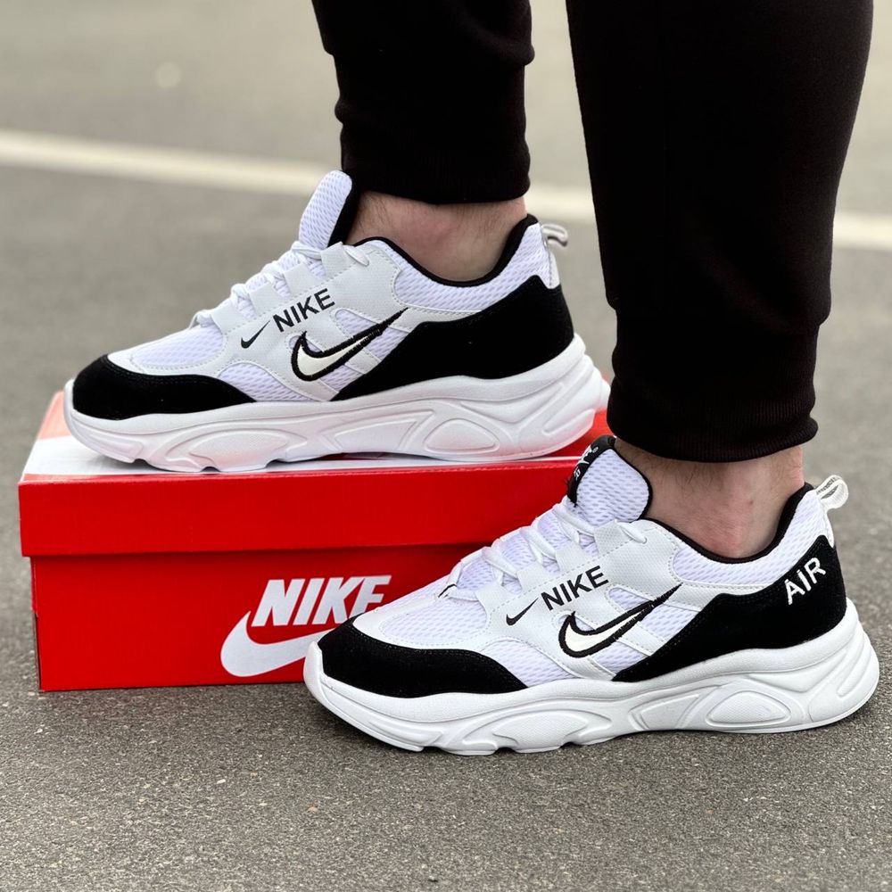 Чоловічій Кросівки Найк білі з чорним  NIKE white black city 40-44 рм.