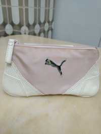 Bolsa Puma rosa e branca