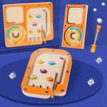 Labirynt drewniany, pinball montessori kreatywna 3w1