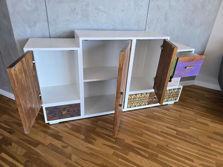 Komoda kolorowa solidna  - drewno egzotyczne - KRAKÓW