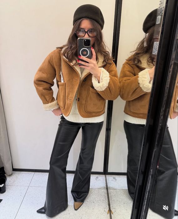 Трендова двостроння дублянка Zara (Xs-Xxl)